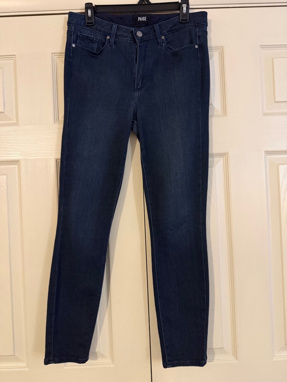 PAIGE Deep Blue High-Rise Skinny Jeans